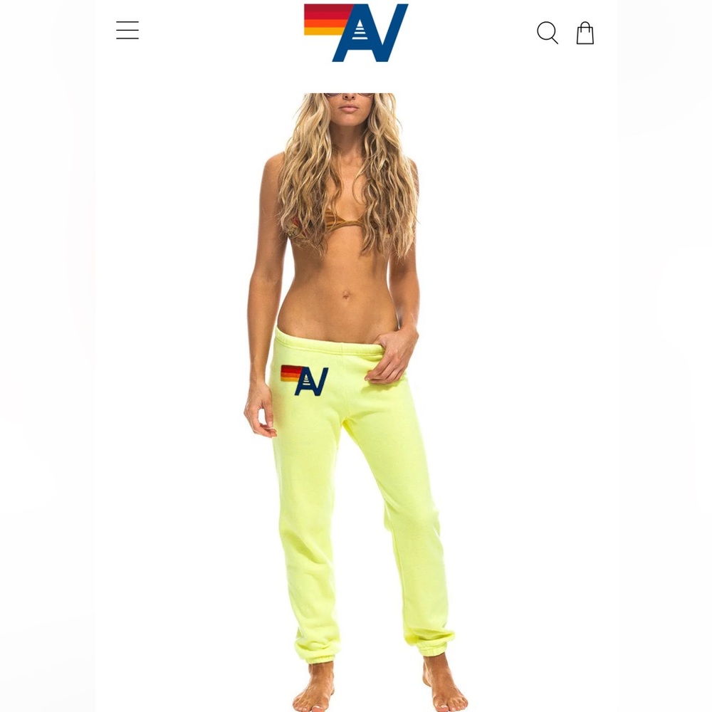 NWT Avaitor Nation WOMEN'S LOGO SWEATPANTS - NEON YELLOW.